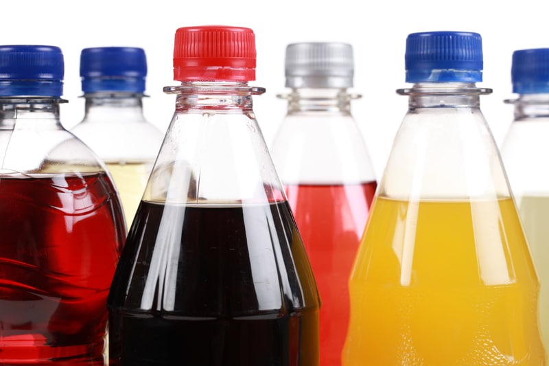 Selection of sugary drinks