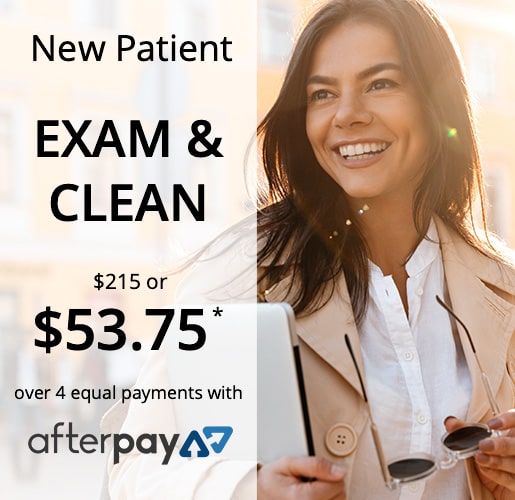 New patient exam offer for AfterPay